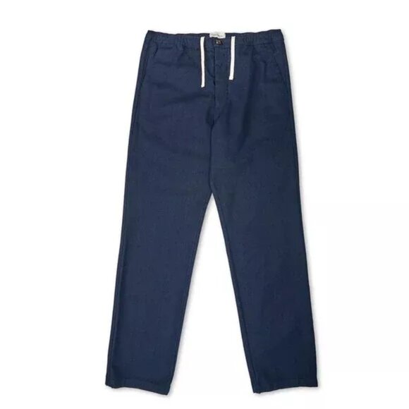 Oliver Spencer Blue Organic Cotton Drawstring Pants Trousers Size 2XL NWOT - Picture 1 of 13